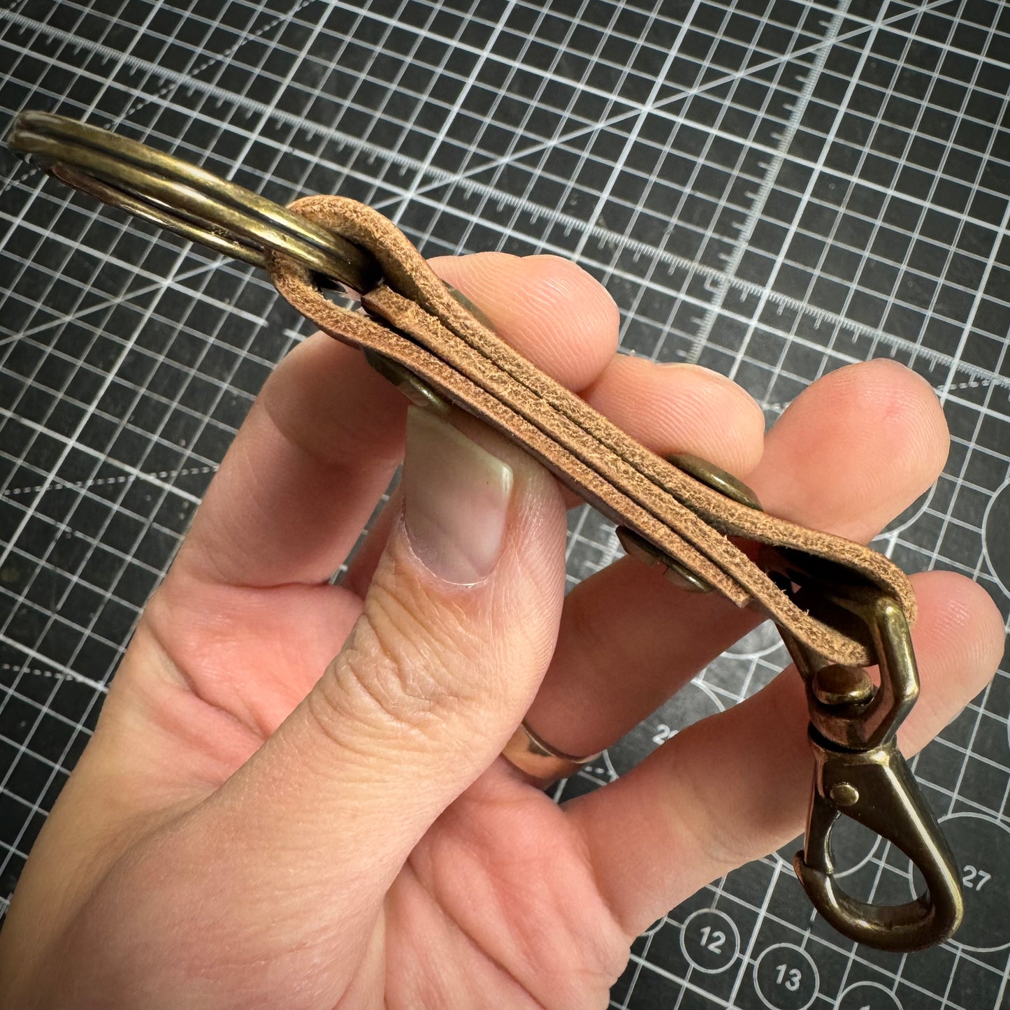 Brown Veg Tan Key Clip