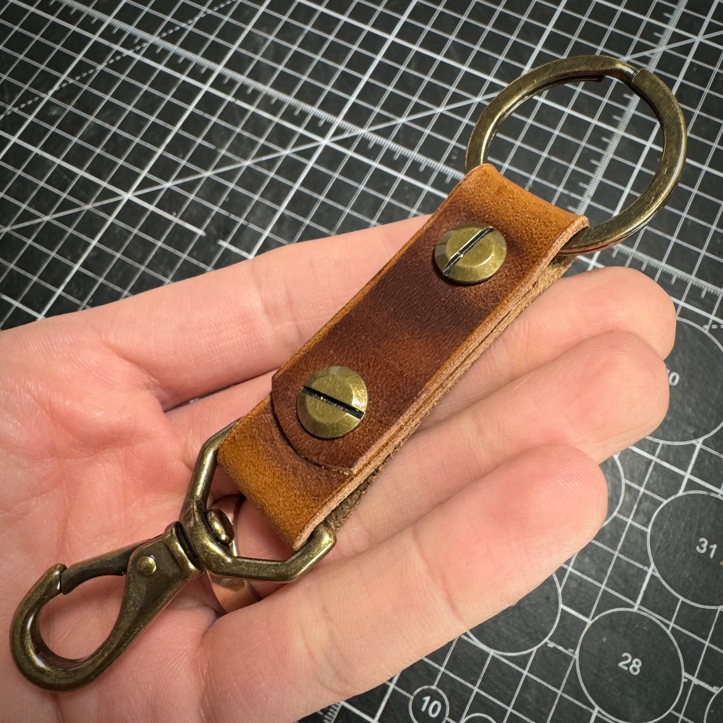 Brown Veg Tan Key Clip