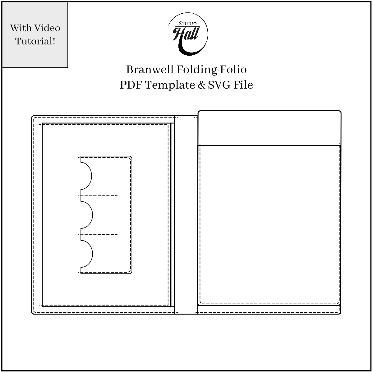 Branwell Folding Folio Template (PDF & SVG)